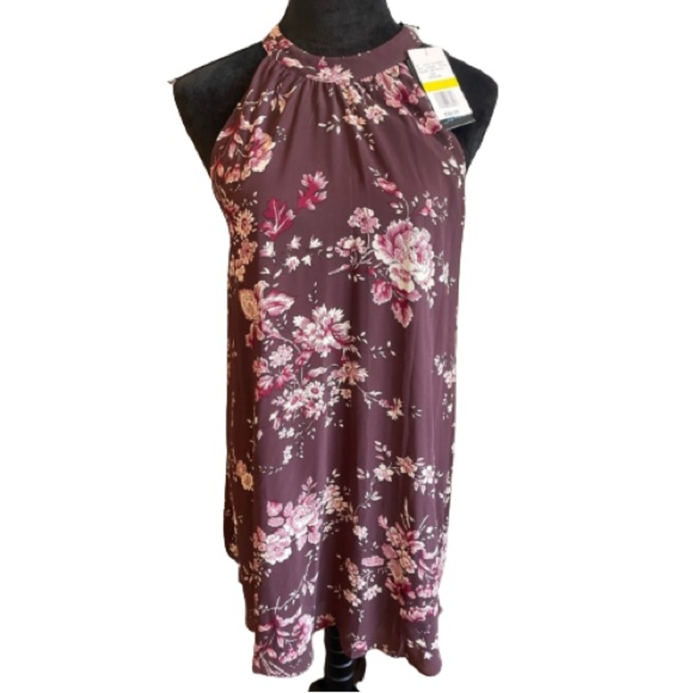 Purple and pink floral dress